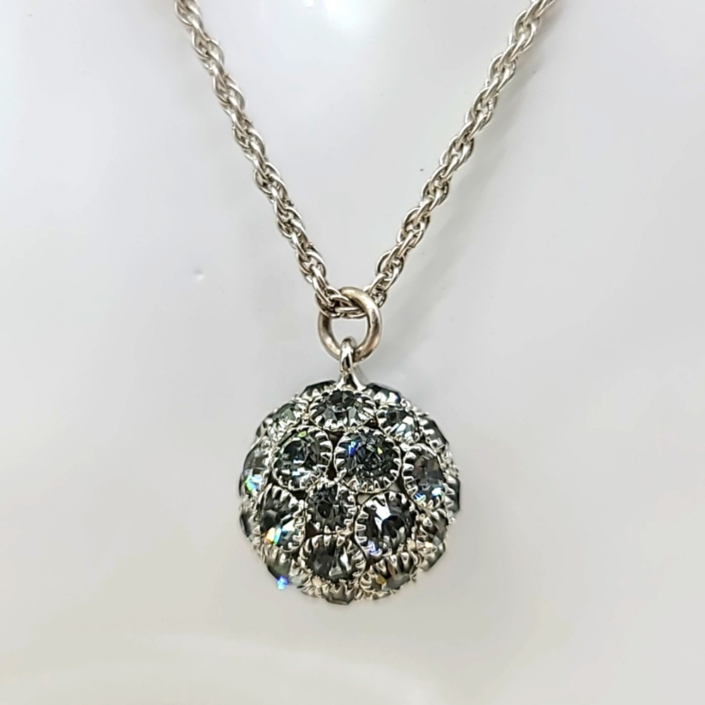 $128 John Wind "Crystal Ball" 925 Silver & Swarovski Crystal Orb Pendant! 🔮
